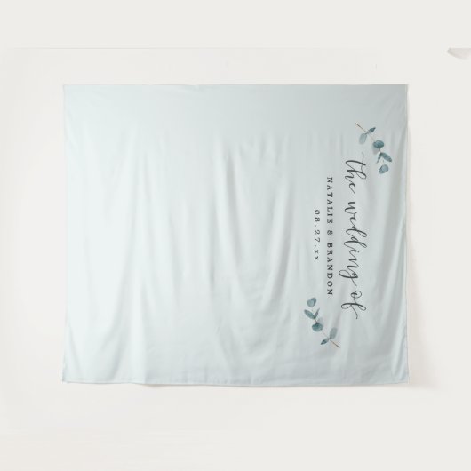 Hintergrund der Minimalistischen Eukalyptus-Hochze Wandteppich (Vorderseite (Horizontal))