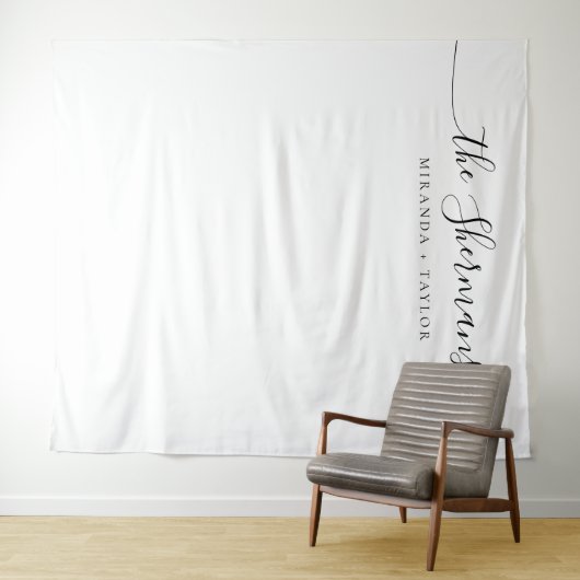 Hintergrund der Minimalistischen Hochzeitsempfehlu Wandteppich (Beispiel (Horizontal))