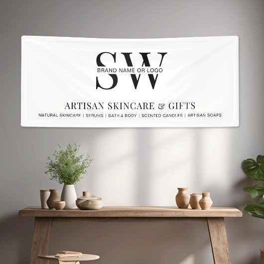 Hintergrund der Minimalistischen Monogram-Werbeakt Banner