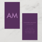 Hintergrund der Minimalistischen Monogramm-Lavende Visitenkarte (Vorne/Hinten)
