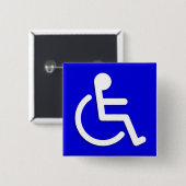 Hintergrund der Mit Behinderung Zeichen Square Blu Button (Vorne & Hinten)