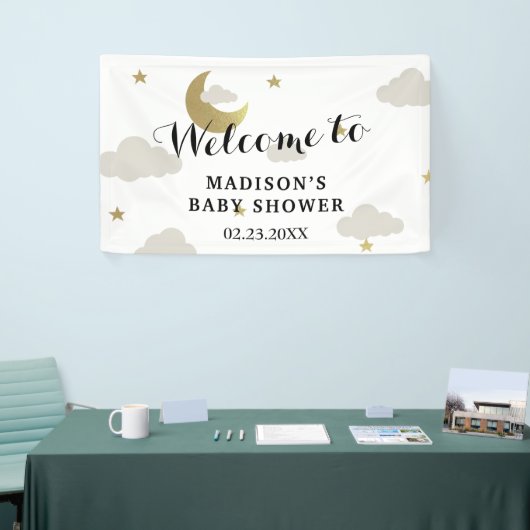 Hintergrund der Moon and Back Star Clouds Babydusc Banner (Messeveranstaltung)