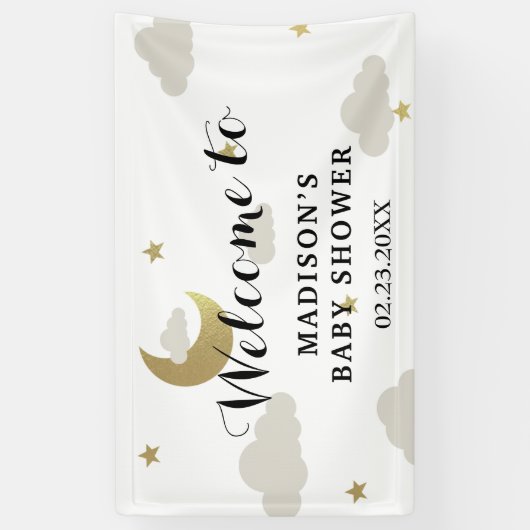 Hintergrund der Moon and Back Star Clouds Babydusc Banner (Vertikal)