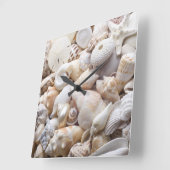 Hintergrund der Muschel Florida Meer - Muscheln am Quadratische Wanduhr (Winkel)
