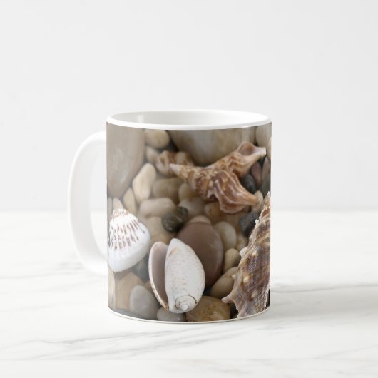 Hintergrund der Muschel im Meer Kaffeetasse (Vorderseite Links)