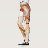 Hintergrund der Muscheln: Meeresthema. Leggings (Links)