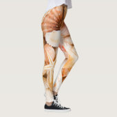 Hintergrund der Muscheln: Meeresthema. Leggings (Rechts)