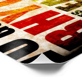 Hintergrund der Musik mit verschiedenen Genres und Poster (Ecke)