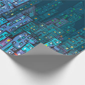 Hintergrund der Nacht Stadtbild. Handgezeichnete I Geschenkpapier (Ecke)