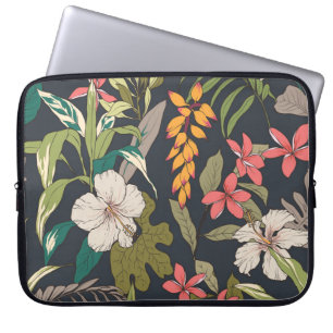 Hintergrund der nahtlosen tropischen Blume Laptopschutzhülle