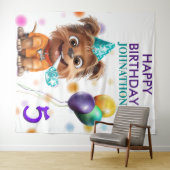 Hintergrund der niedlichen Welpenhündin Wandteppich (Beispiel (Horizontal))