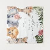 Hintergrund der niedlichen Wildtier-Babydusche Wandteppich (Vorderseite (Horizontal))