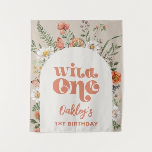 Hintergrund der offenen Wildblume Wandteppich (Vorderseite)