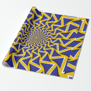 Hintergrund der optischen Täuschung Bitmap Blaue Geschenkpapier
