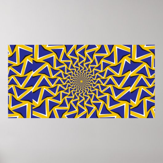 Hintergrund der optischen Täuschung Bitmap Blaue Poster (Vorne)