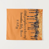 Hintergrund der Orange & Black Halloween Girl-Baby Wandteppich (Vorderseite (Horizontal))