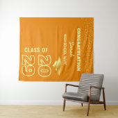 Hintergrund der Orange & Gold Custom Graduation Pa Wandteppich (Beispiel (Horizontal))