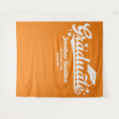Hintergrund der Orange Graduation Party Wandteppich (Vorderseite (Horizontal))