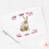 Hintergrund der Osterhase Quadratischer Aufkleber (Umschlag)