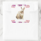 Hintergrund der Osterhase Quadratischer Aufkleber (Tasche)