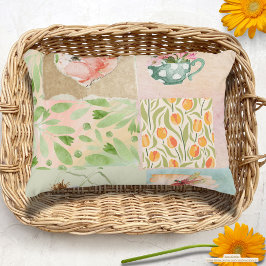 Hintergrund der Pastellfarben Botanische Kunst Nat Dekokissen