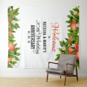 Hintergrund der Peach Fruit Wedding Wandteppich (Beispiel (Horizontal))