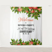 Hintergrund der Peach Fruit Wedding Wandteppich (Vorderseite)