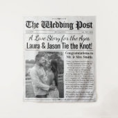 Hintergrund der personalisierten Hochzeitung mit F Wandteppich (Vorderseite)