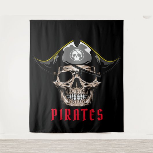 Hintergrund der Pirate Skull-Piratenflagge Wandteppich (Vorderseite)