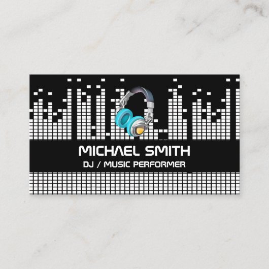 Hintergrund der Pixel-Sound-Bar | Kopfhörer Visitenkarte (Vorderseite)