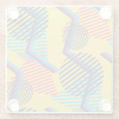 Hintergrund der Pop-Kunst, abstrakte geometrische Glasuntersetzer (Rückseite)