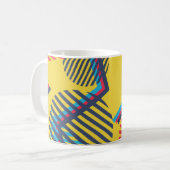 Hintergrund der Pop-Kunst, abstrakte geometrische  Kaffeetasse (Vorderseite Links)
