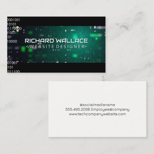 Hintergrund der Programmierung | Software-Entwickl Visitenkarte (Vorne/Hinten)