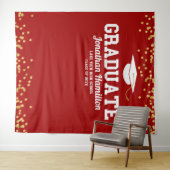 Hintergrund der Red Gold Graduation Party Wandteppich (Beispiel (Horizontal))