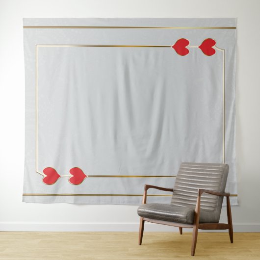 Hintergrund der Red Hearts Gold Card Fotografie Wandteppich (Beispiel (Horizontal))