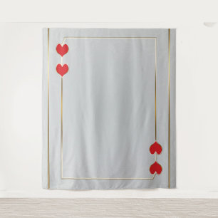 Hintergrund der Red Hearts Gold Card Fotografie Wandteppich