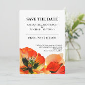 Hintergrund der Red Poppy Blume Foto Save The Date (Stehend Vorderseite)