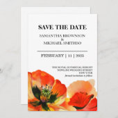 Hintergrund der Red Poppy Blume Foto Save The Date (Vorne/Hinten)