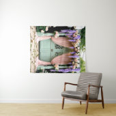 Hintergrund der romantischen Hochzeit im Garten Wandteppich (Beispiel (Horizontal))