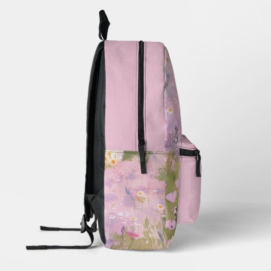 Hintergrund der rosa Frühlingshügel Bedruckter Rucksack (Links)