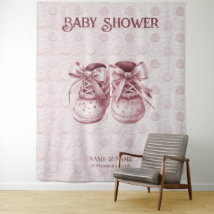 Hintergrund der rosa Kinderschuhe Wandteppich