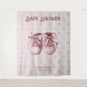 Hintergrund der rosa Kinderschuhe Wandteppich (Vorderseite)