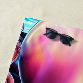 Hintergrund der rosa Octopus Blue Ocean Wave Strandtuch (Beispiel)