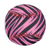 Hintergrund der rosa Zebra-Streifen Baseball (Vorderseite)