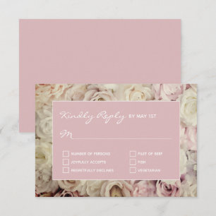 Hintergrund der Rose der französisch-rosa RSVP-Kar RSVP Karte