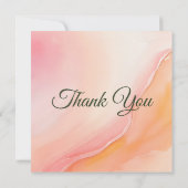 Hintergrund der Rose Peach Fuzz Floral Dankeskarte (Rückseite)