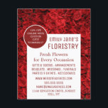 Hintergrund der Rote Rose, Werbung in Florenz Flyer<br><div class="desc">Hintergrund der Rote Rose,  floristrische Werbung Flyer von der Business Card Store.</div>