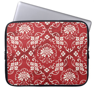 Hintergrund der roten chinesischen Spiralspirale. Laptopschutzhülle