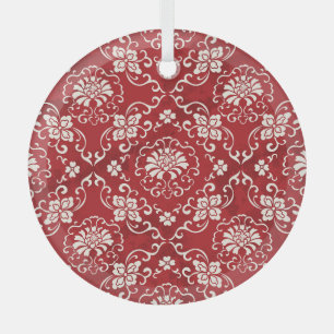 Hintergrund der roten chinesischen Spiralspirale. Ornament Aus Glas