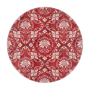 Hintergrund der roten chinesischen Spiralspirale. Schneidebrett